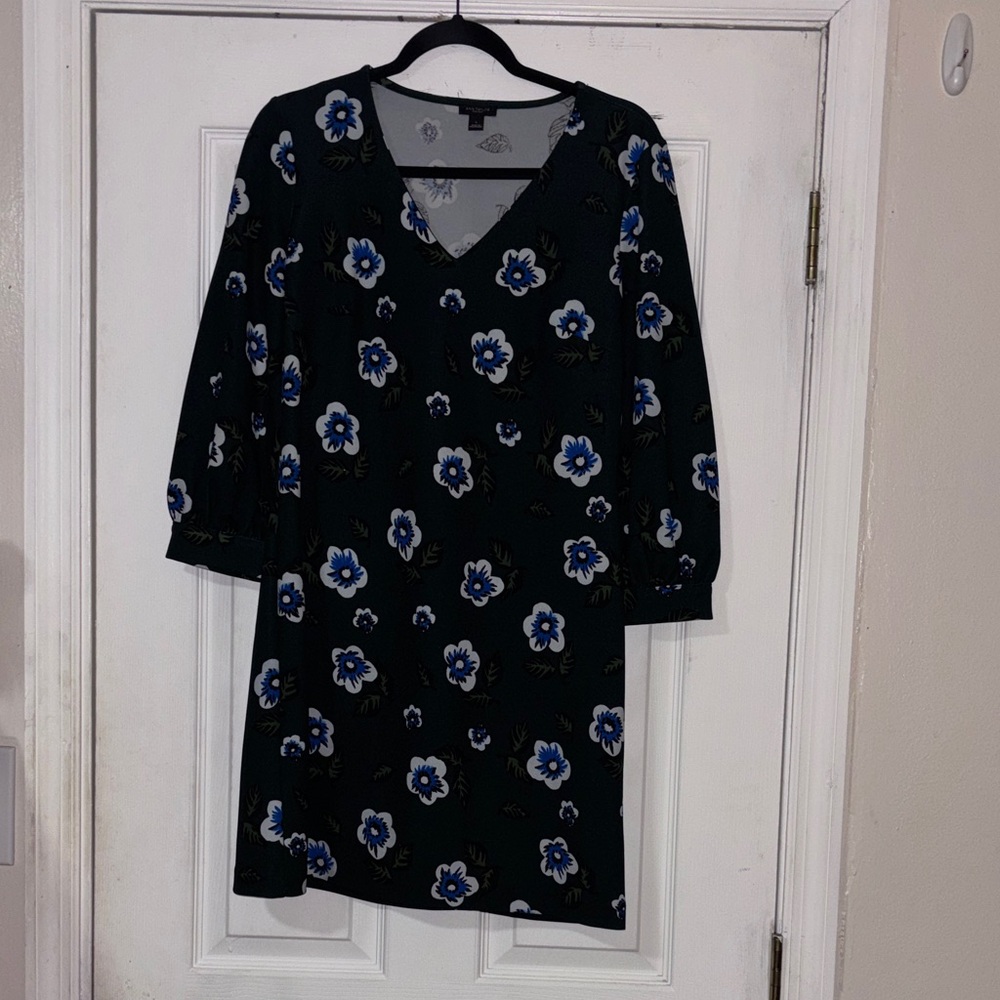 Woman’s Floral Green and Blue Dress